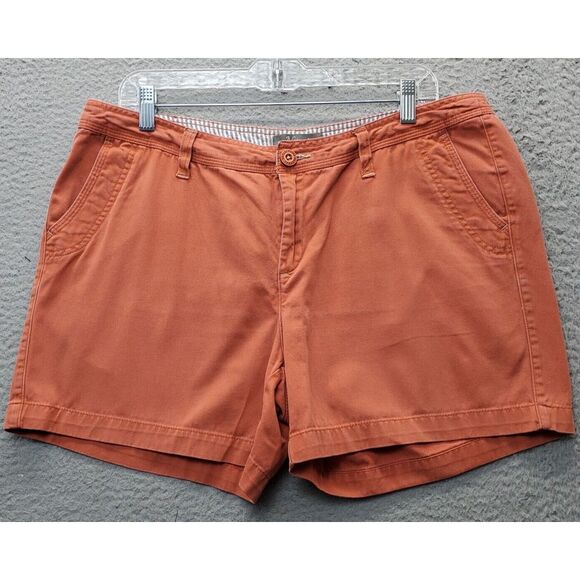 Natural Reflections Short Womens Size 14 Orange Cotton Flat Front Slash‎ Pockets - Picture 1 of 7